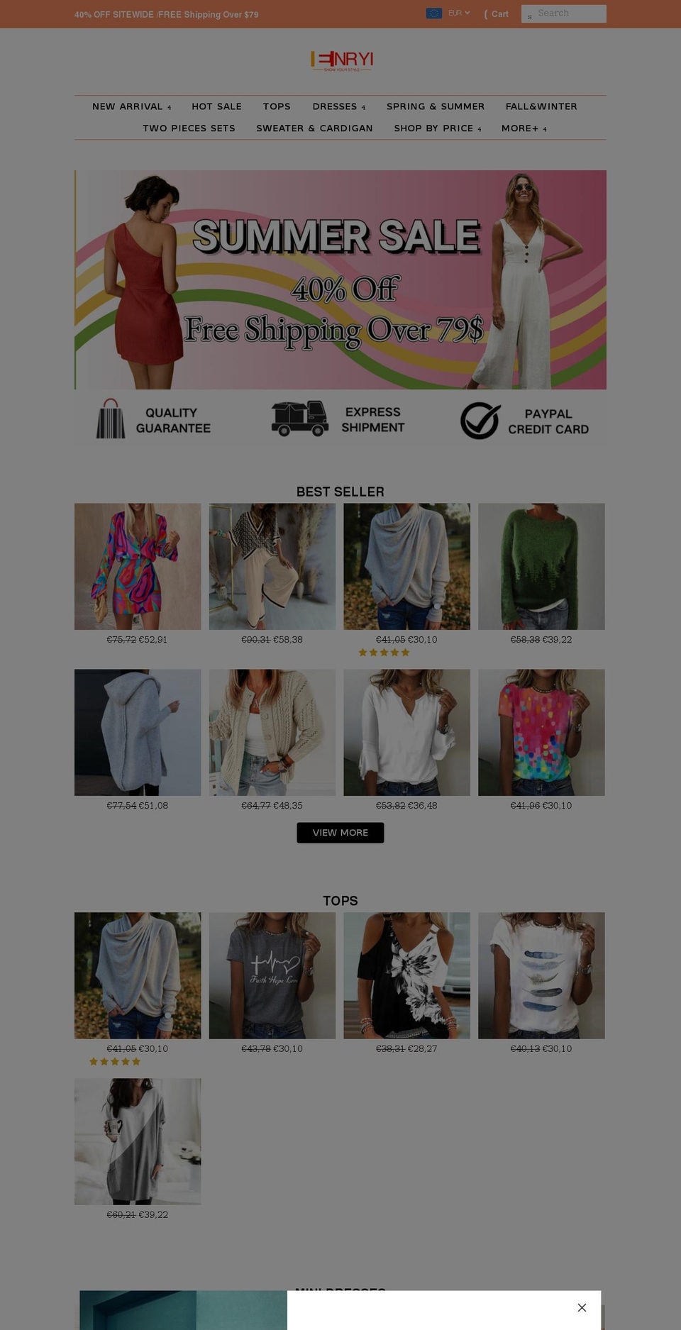 enryi.com shopify website screenshot