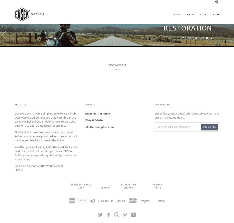 enseapolarized.com — Shopify storefront screenshot
