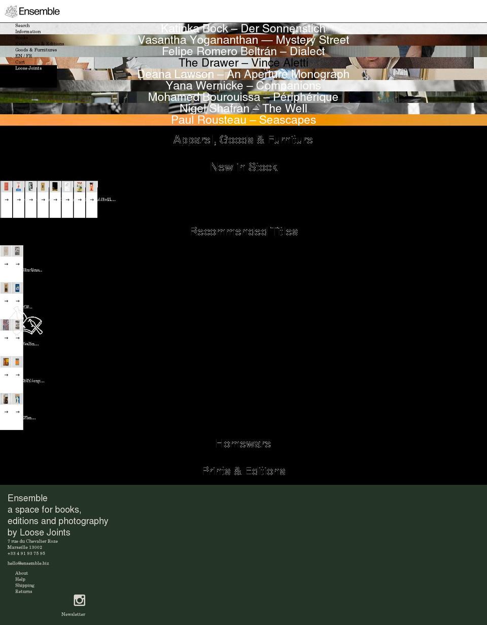 ensemble.biz shopify website screenshot