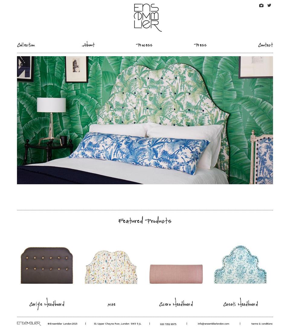 ensemblierlondon.com shopify website screenshot