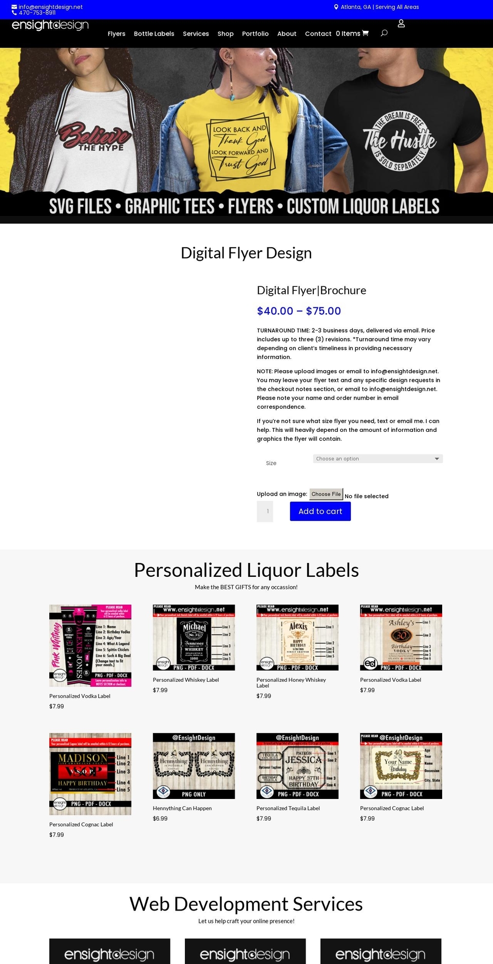 ensightdesign.net shopify website screenshot