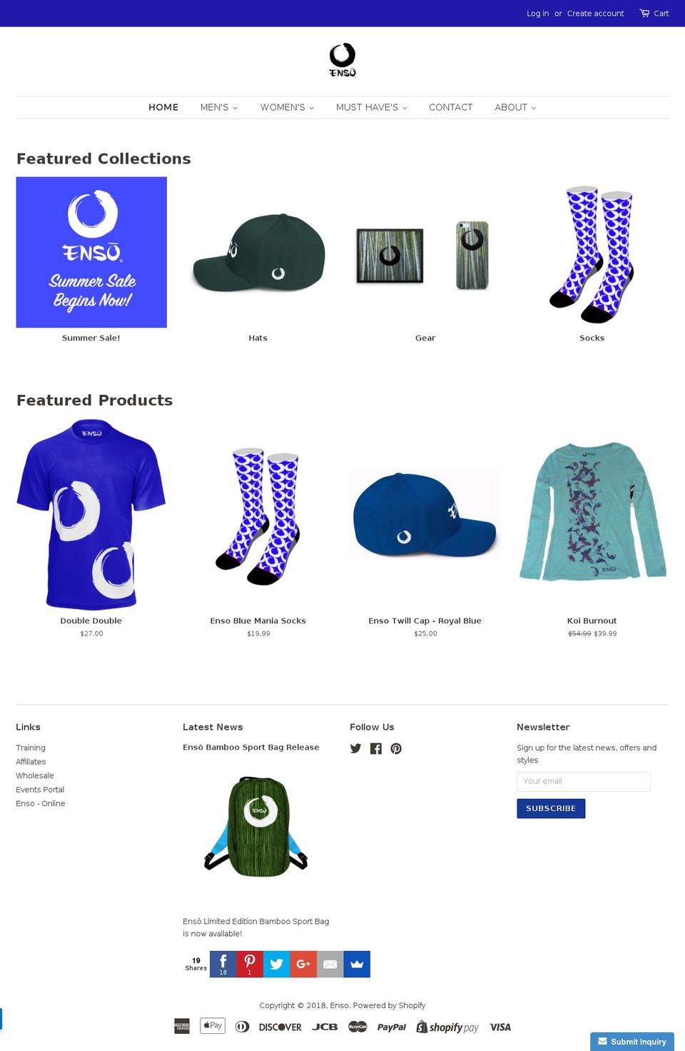 enso.online shopify website screenshot