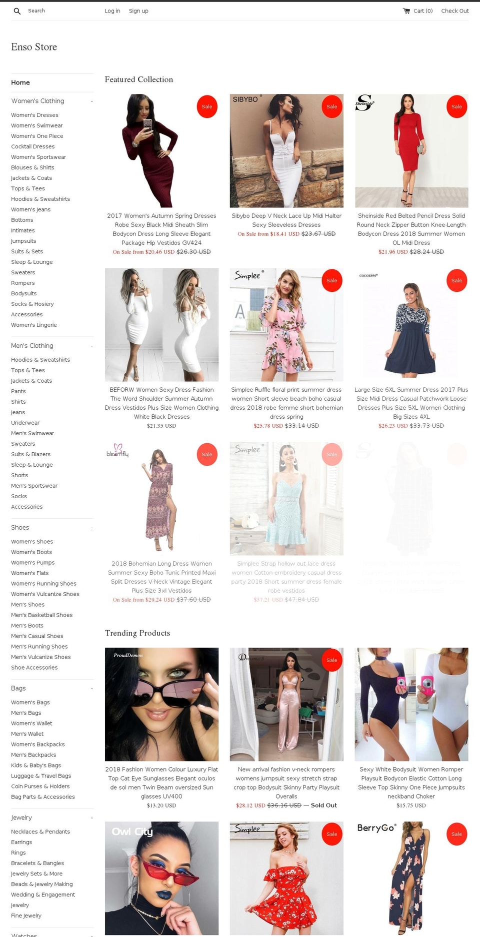 ensostore.com — Shopify storefront screenshot
