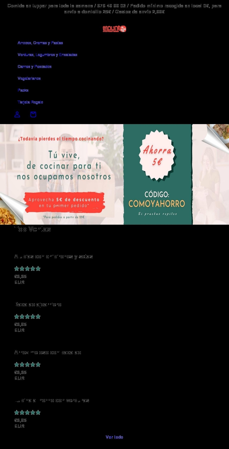 ensupuntoadomicilio.com shopify website screenshot