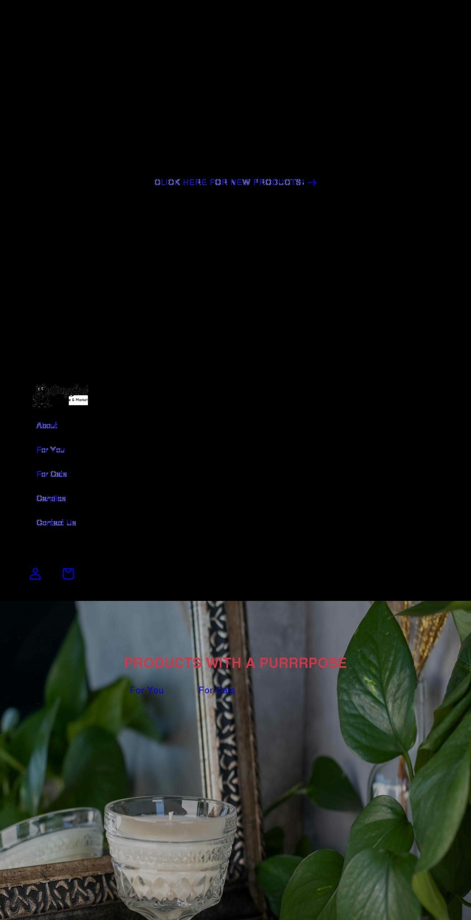 entangledcatcafe.com shopify website screenshot