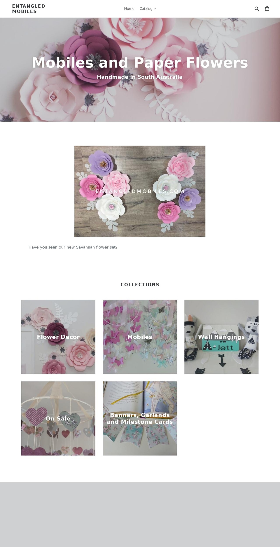 entangledmobiles.com — Shopify storefront screenshot