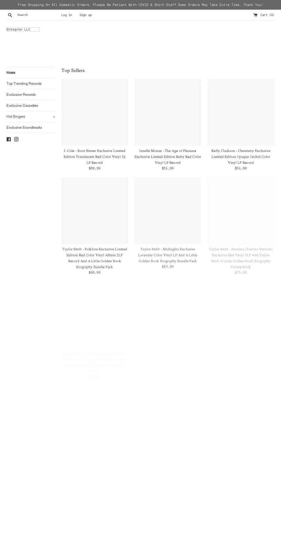 entegronllc.com shopify website screenshot