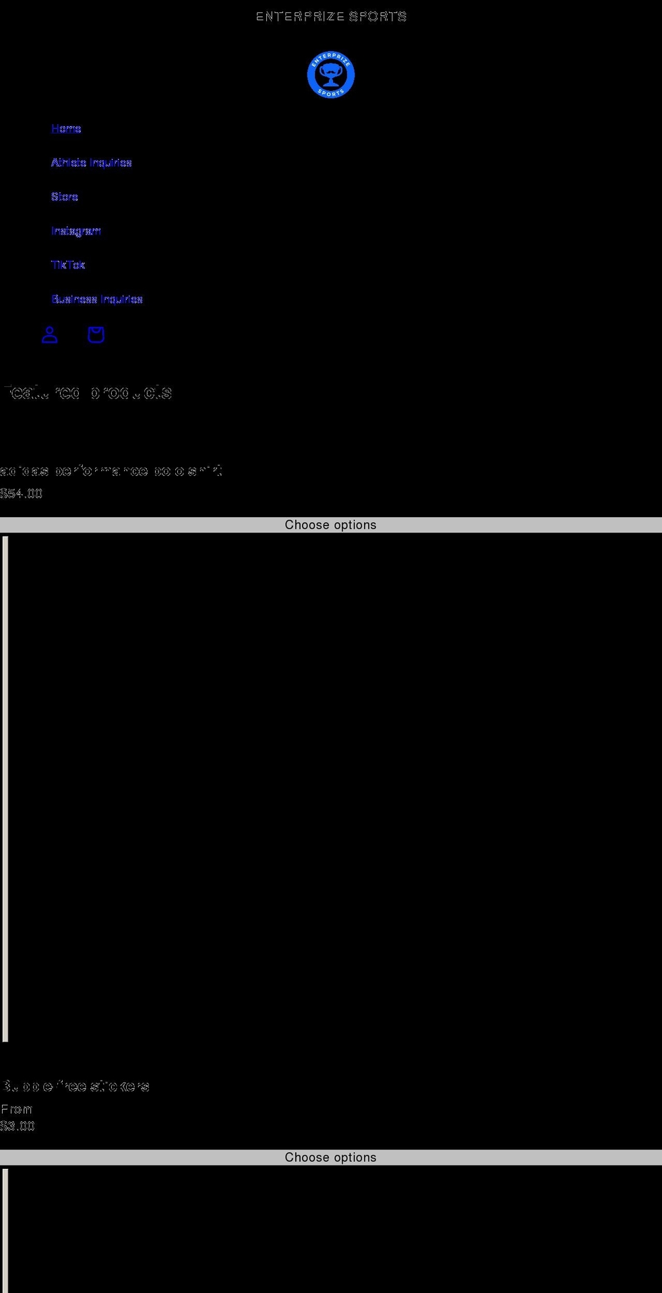 enterprizesports.com shopify website screenshot