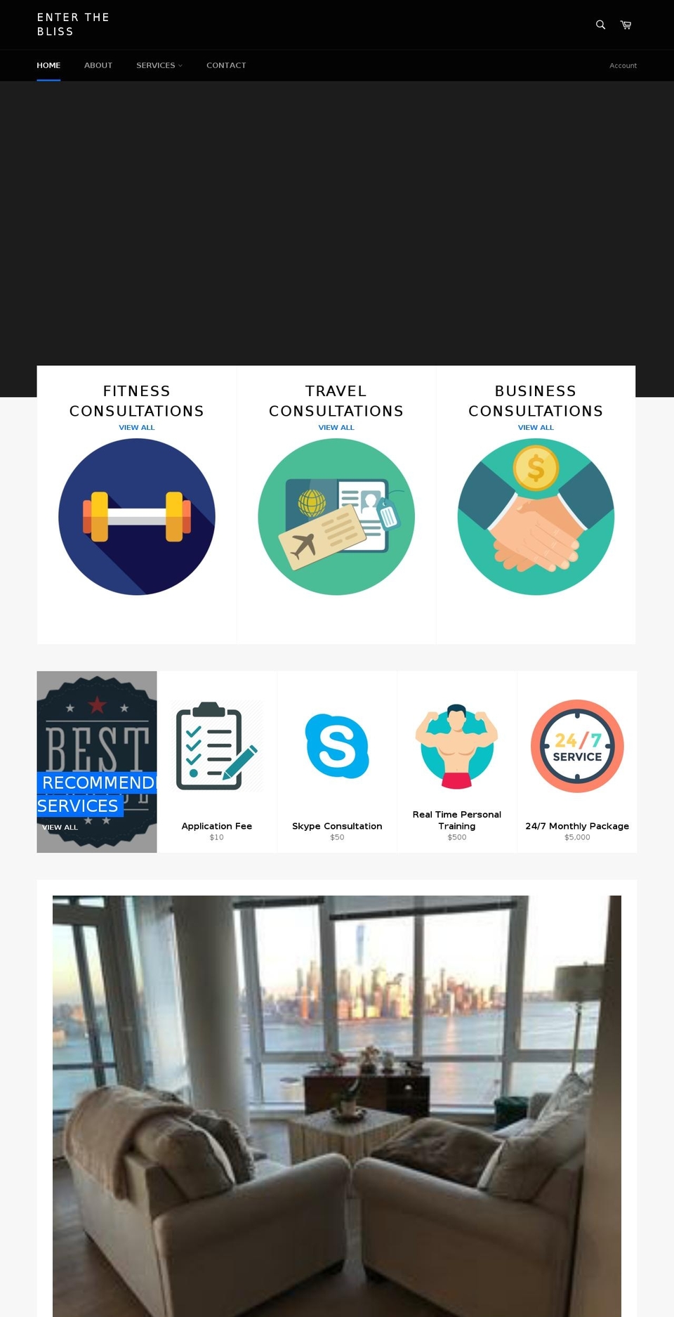 enterthebliss.com — Shopify storefront screenshot