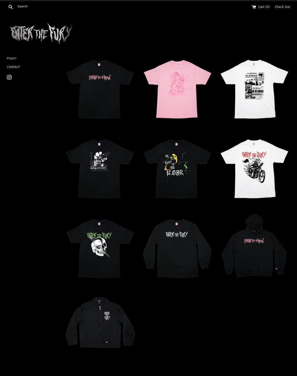 enterthefury.com — Shopify storefront screenshot