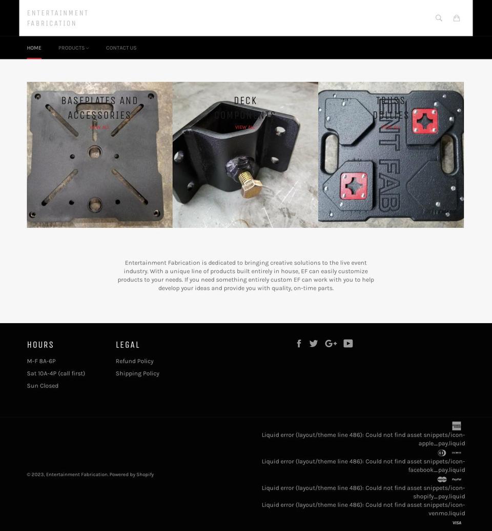 entfab.com shopify website screenshot