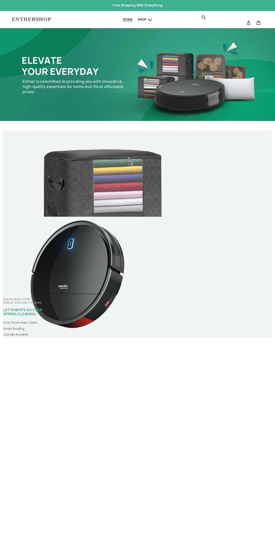 enther.com shopify website screenshot