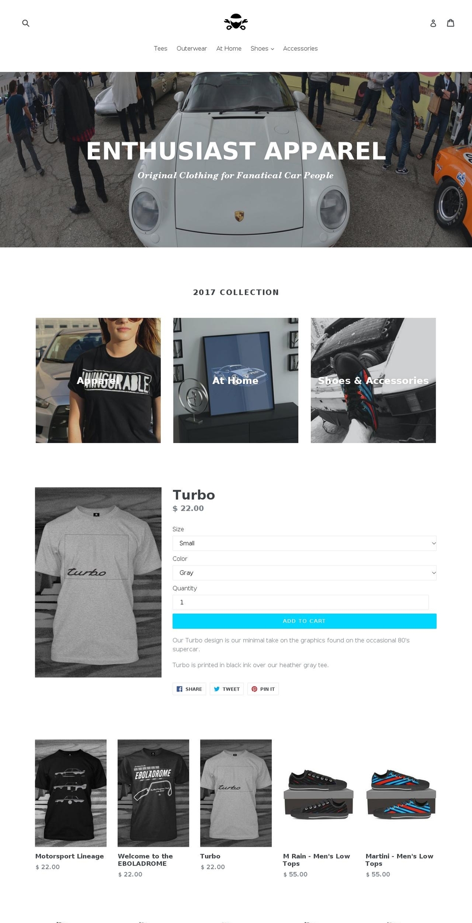 enthusiastapparel.com shopify website screenshot