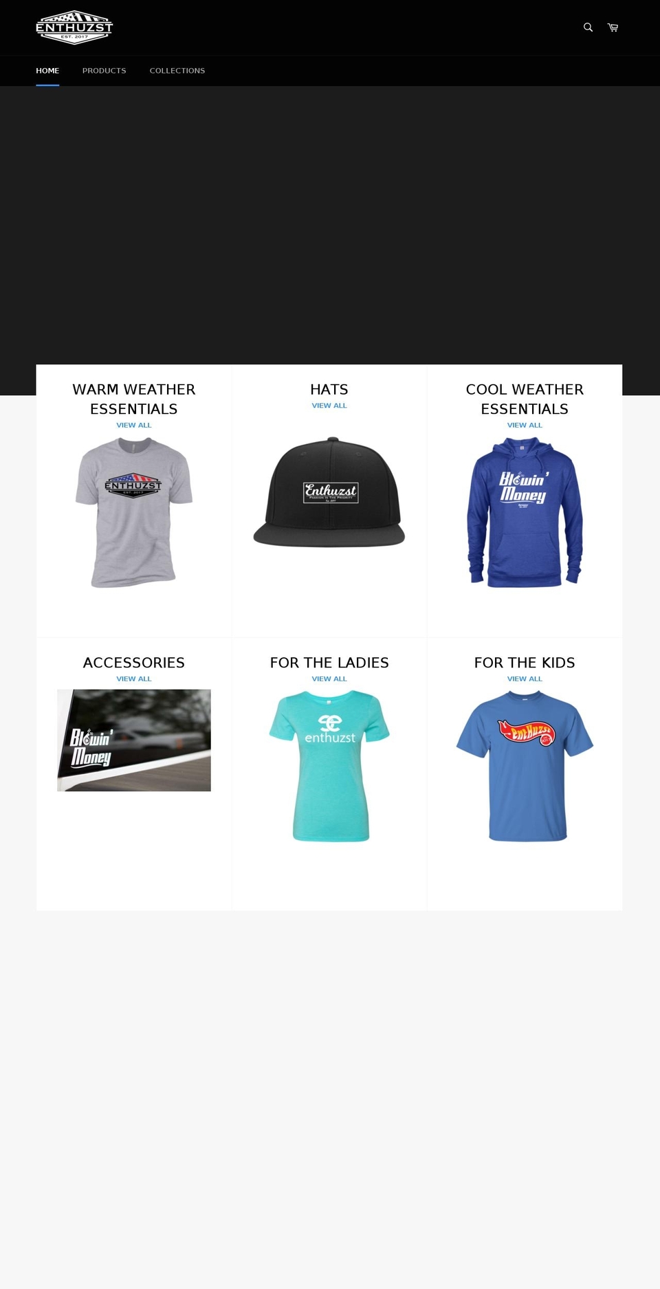 enthuzst.com — Shopify storefront screenshot