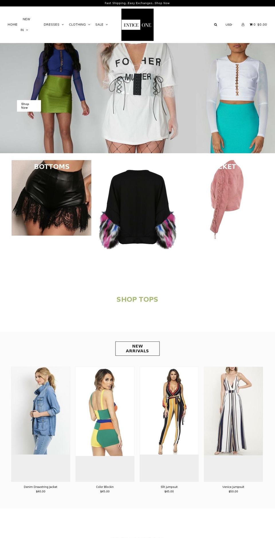 enticeone.com shopify website screenshot