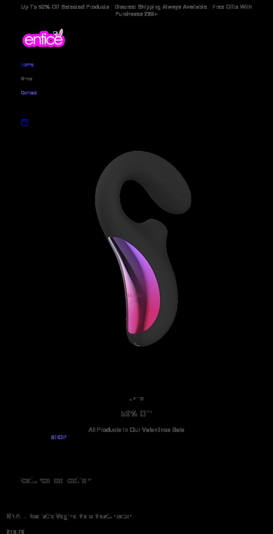 enticeuk.com shopify website screenshot