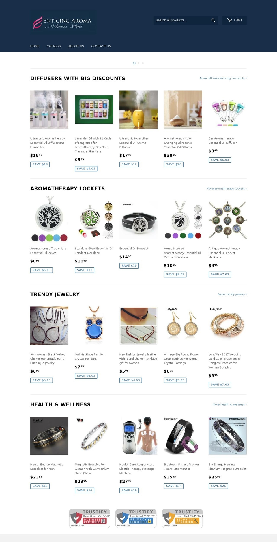 enticingaroma.com — Shopify storefront screenshot