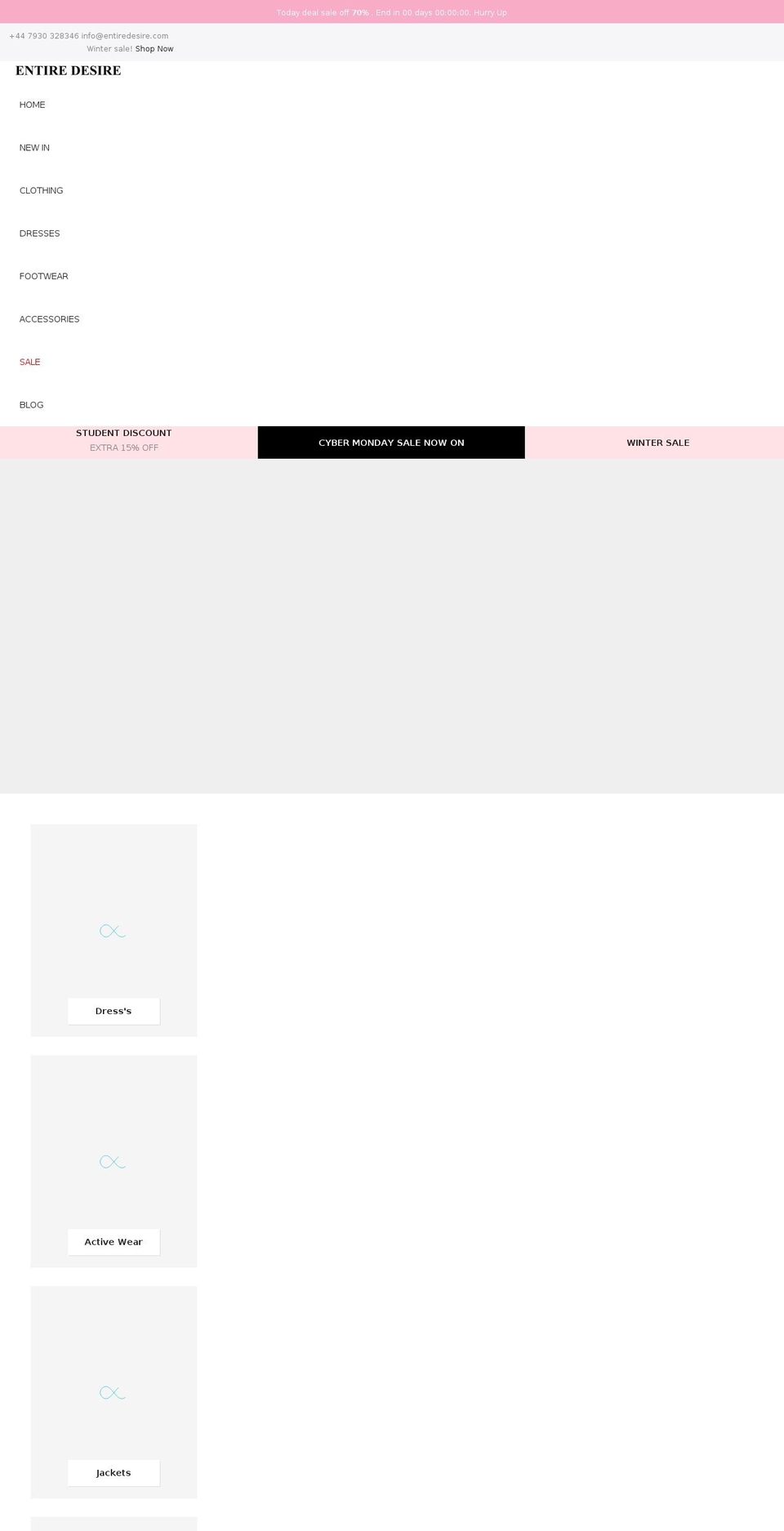 entiredesire.com shopify website screenshot