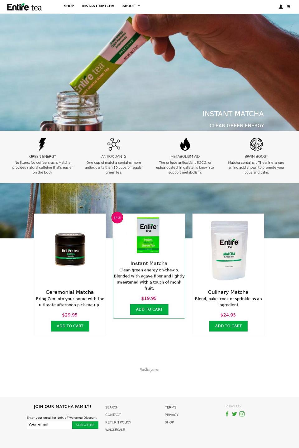 Entire-tea Shopify theme site example entiretea.com