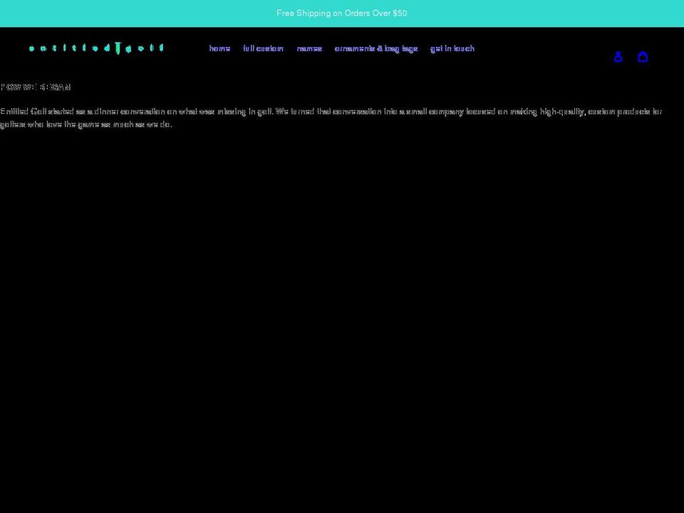 entitledgolf.com shopify website screenshot
