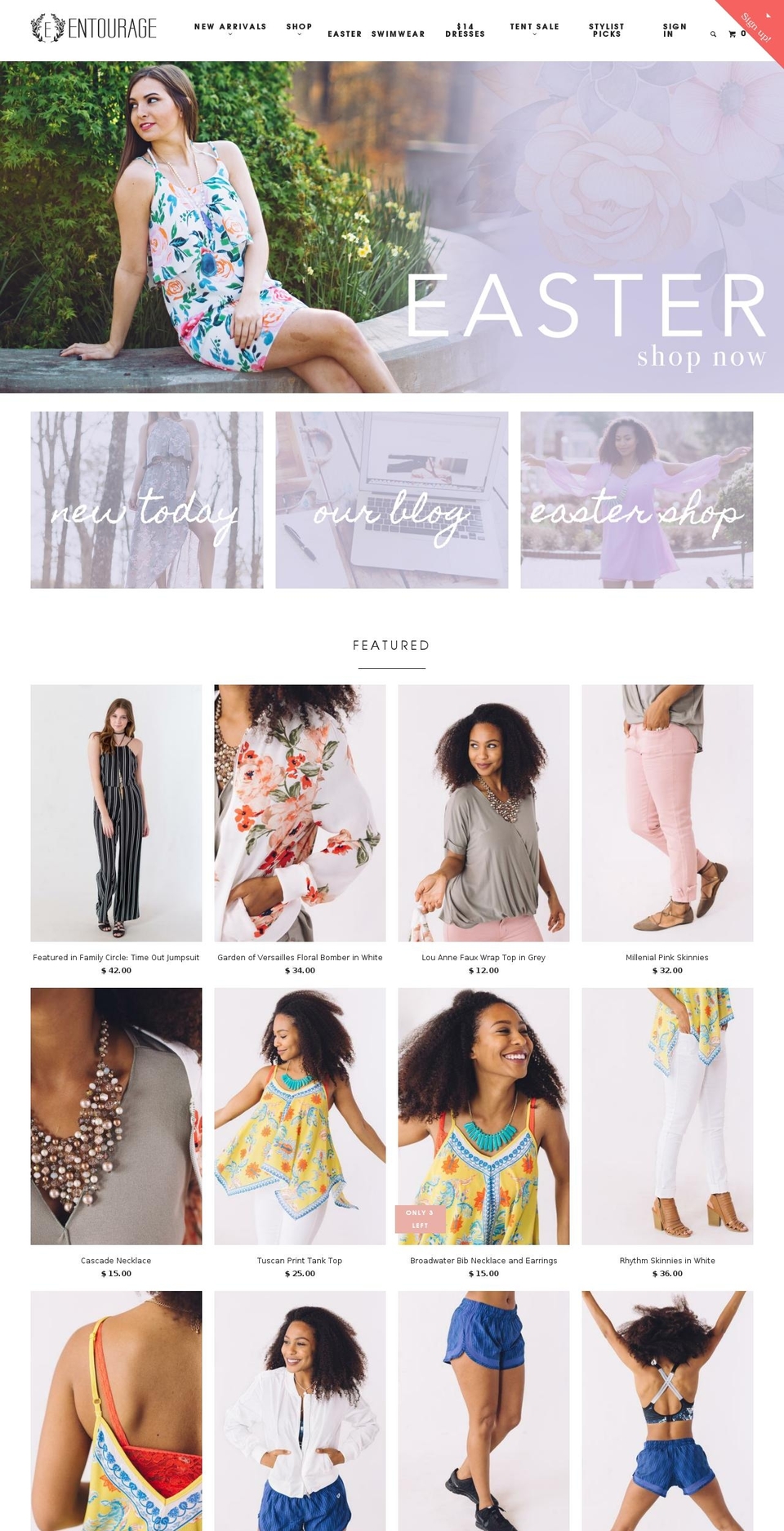 entouragecarrolton.com shopify website screenshot