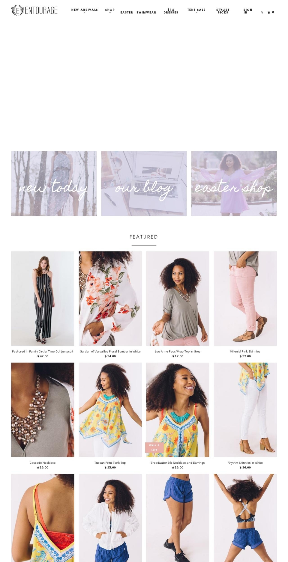 entourageclothing.net shopify website screenshot