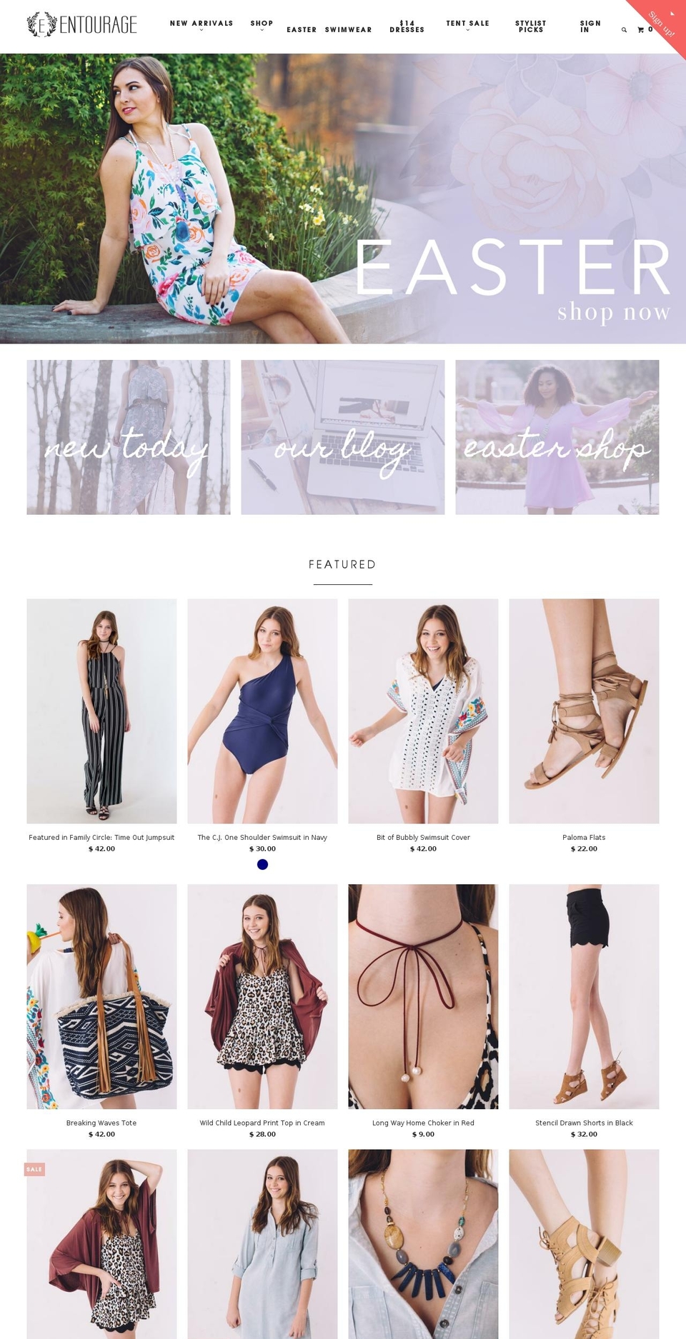 entourageclothinggifts.com shopify website screenshot