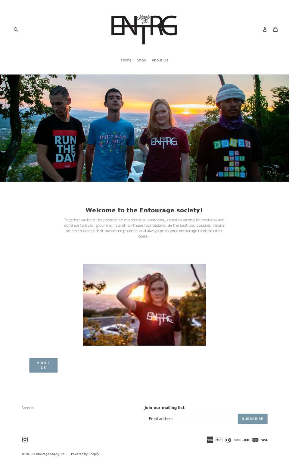 entouragesupplyco.com — Shopify storefront screenshot