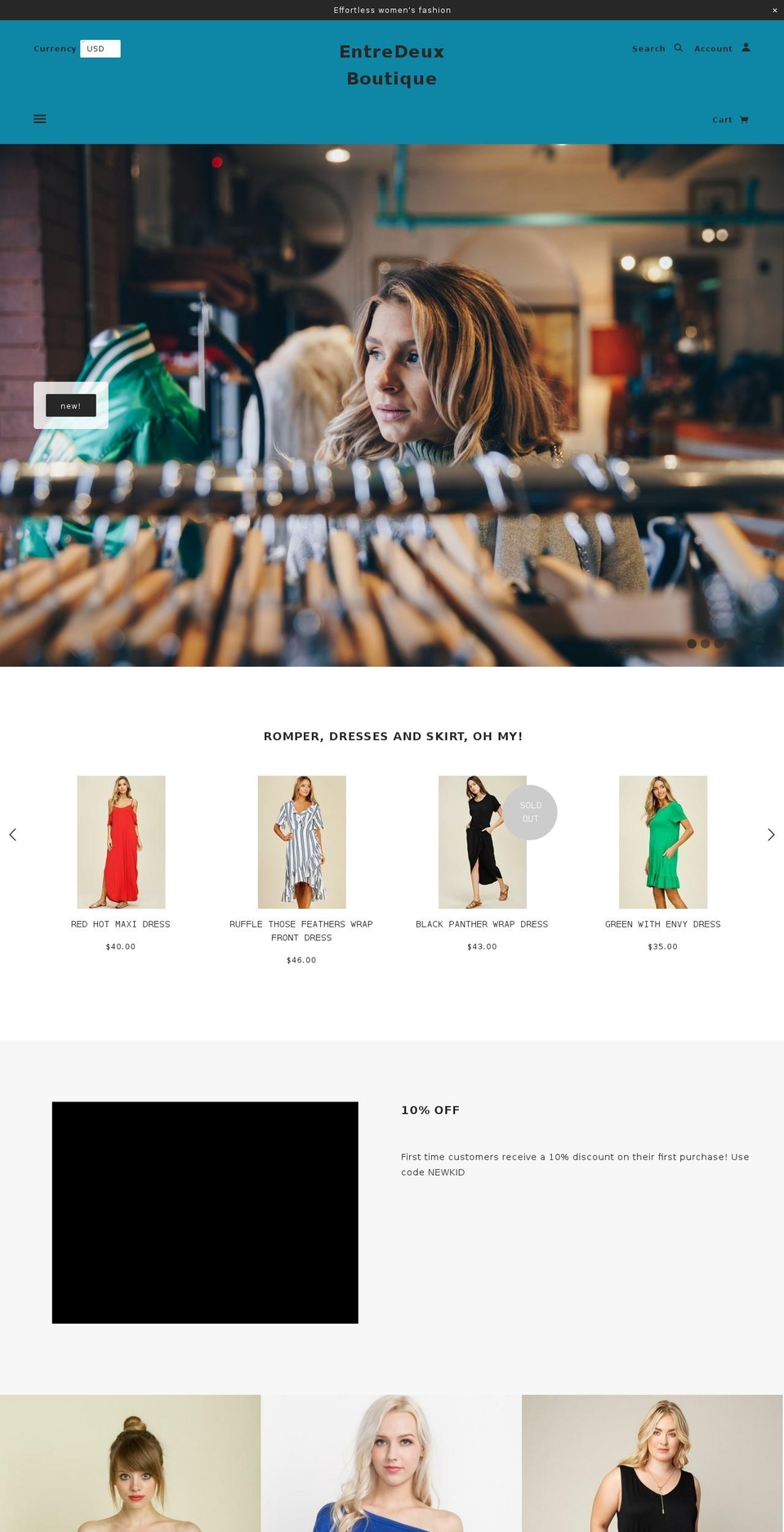 entredeuxboutique.com — Shopify storefront screenshot