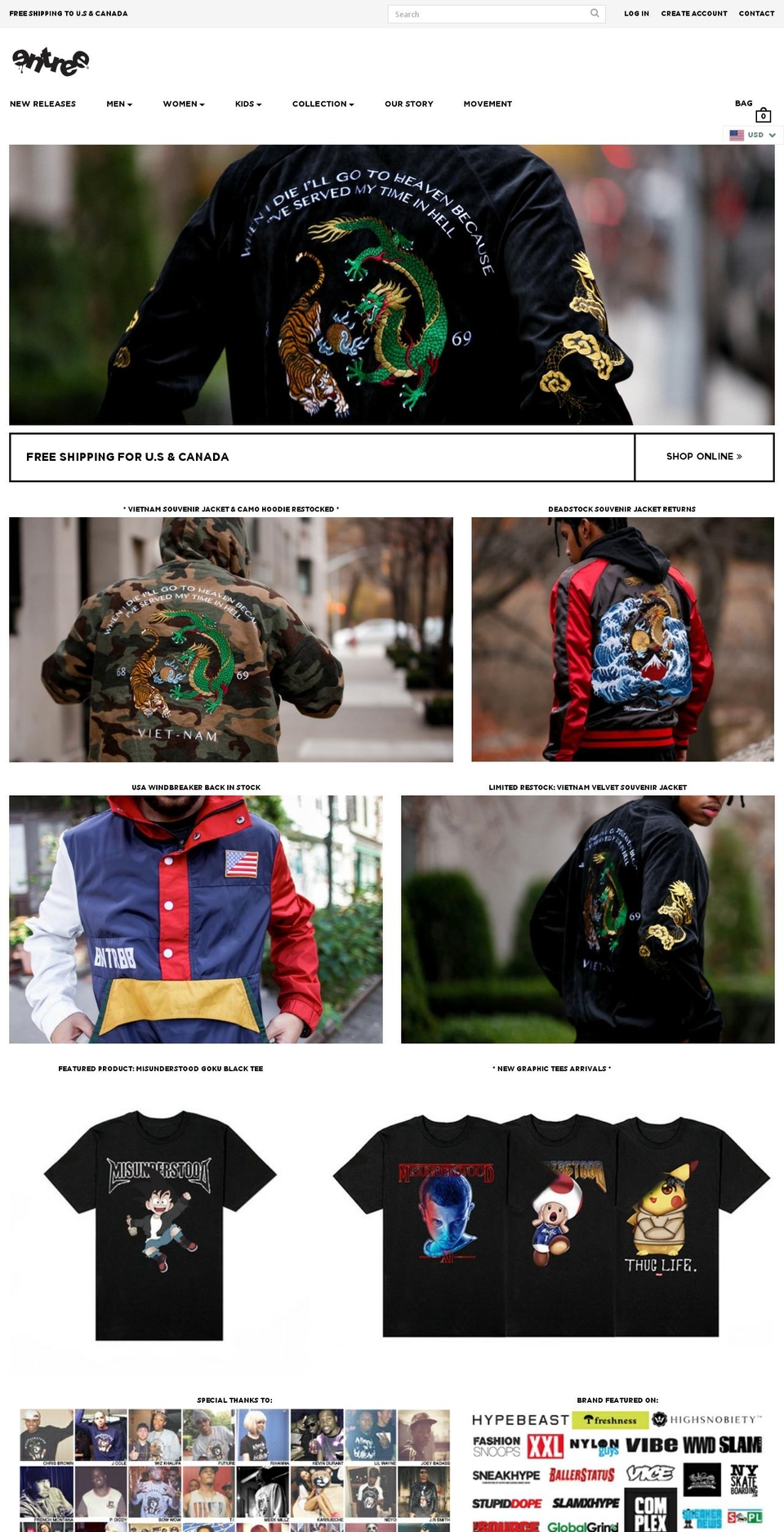 entreelifestyle.com shopify website screenshot