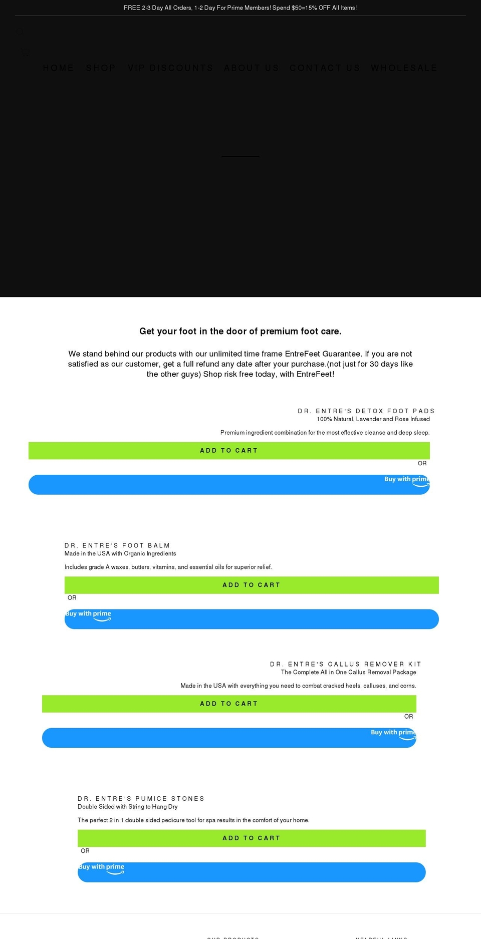 entrefeetusa.com shopify website screenshot