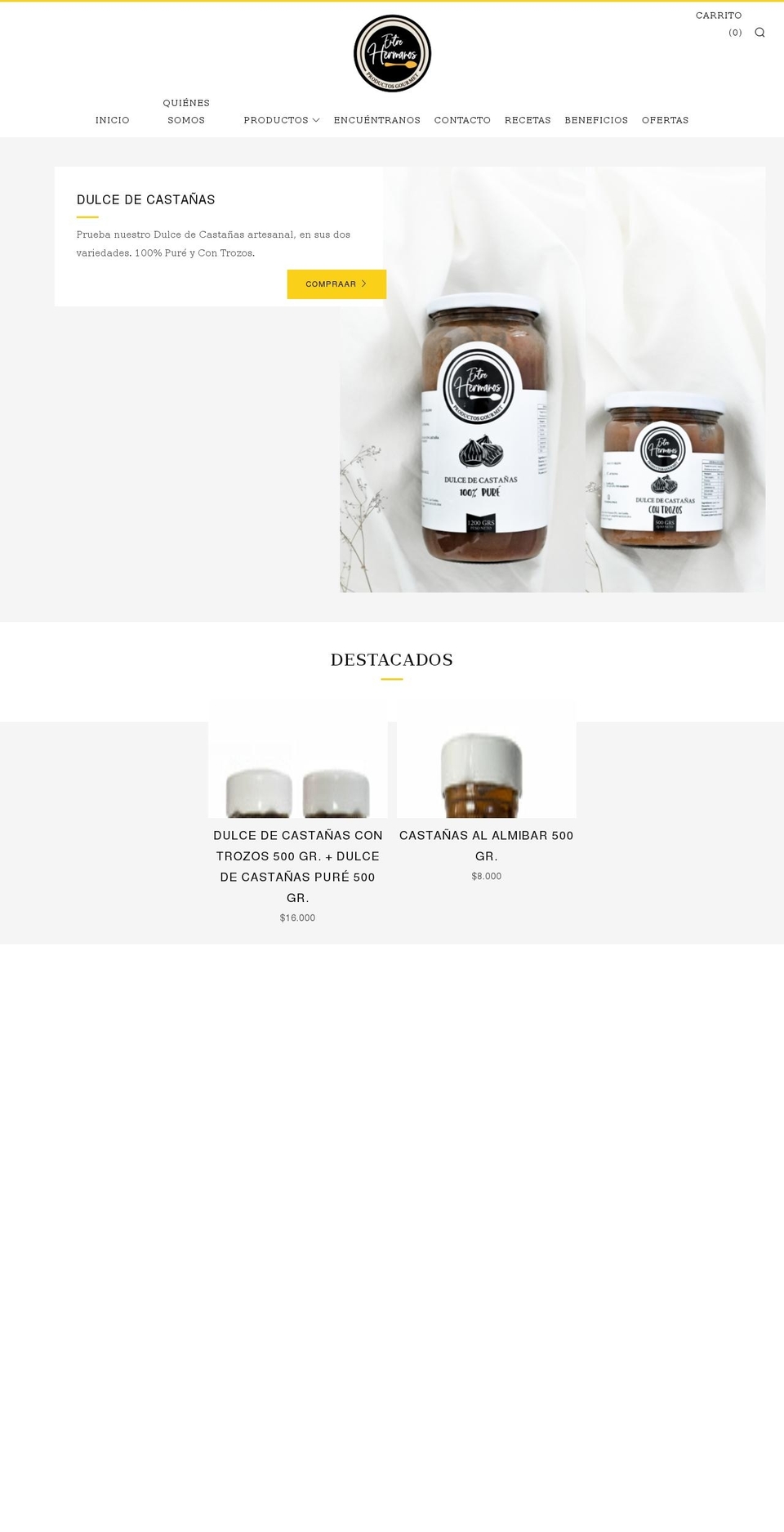 entrehermanos.cl shopify website screenshot