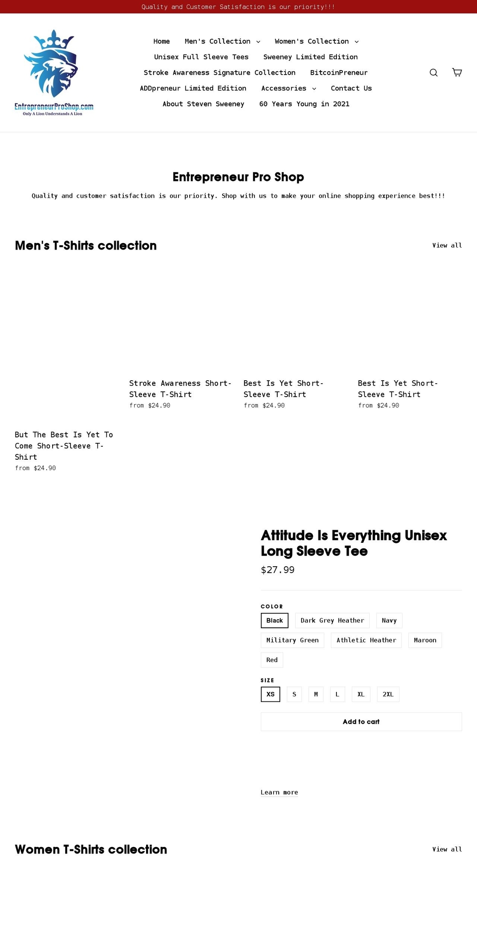 entrepreneurproshop.com shopify website screenshot