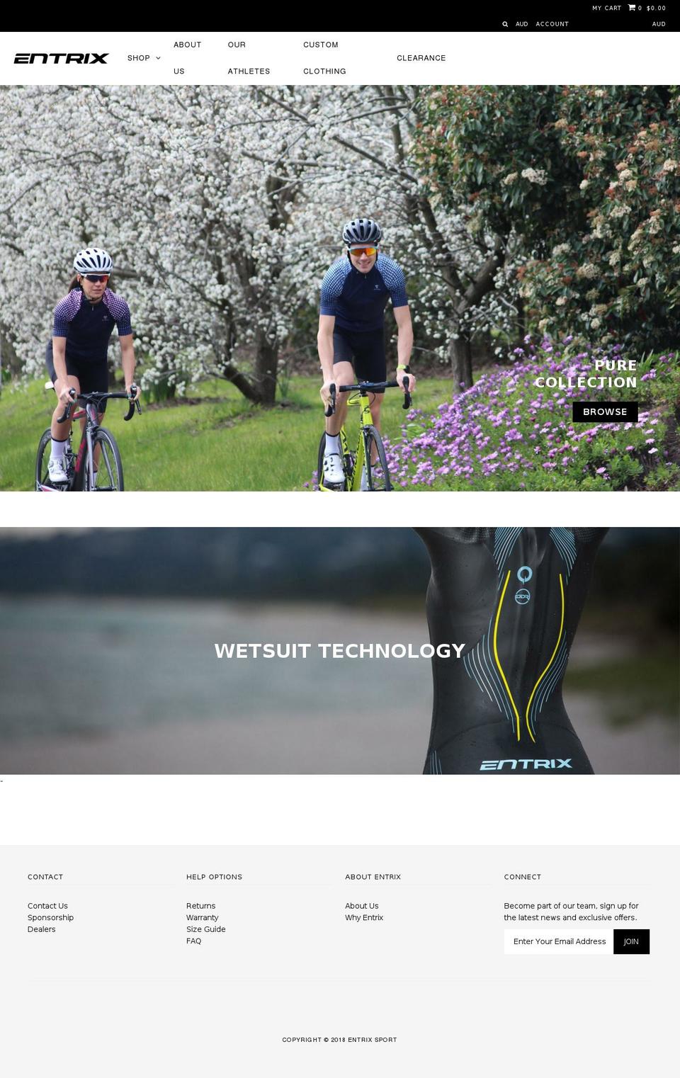 entrixsport.com shopify website screenshot