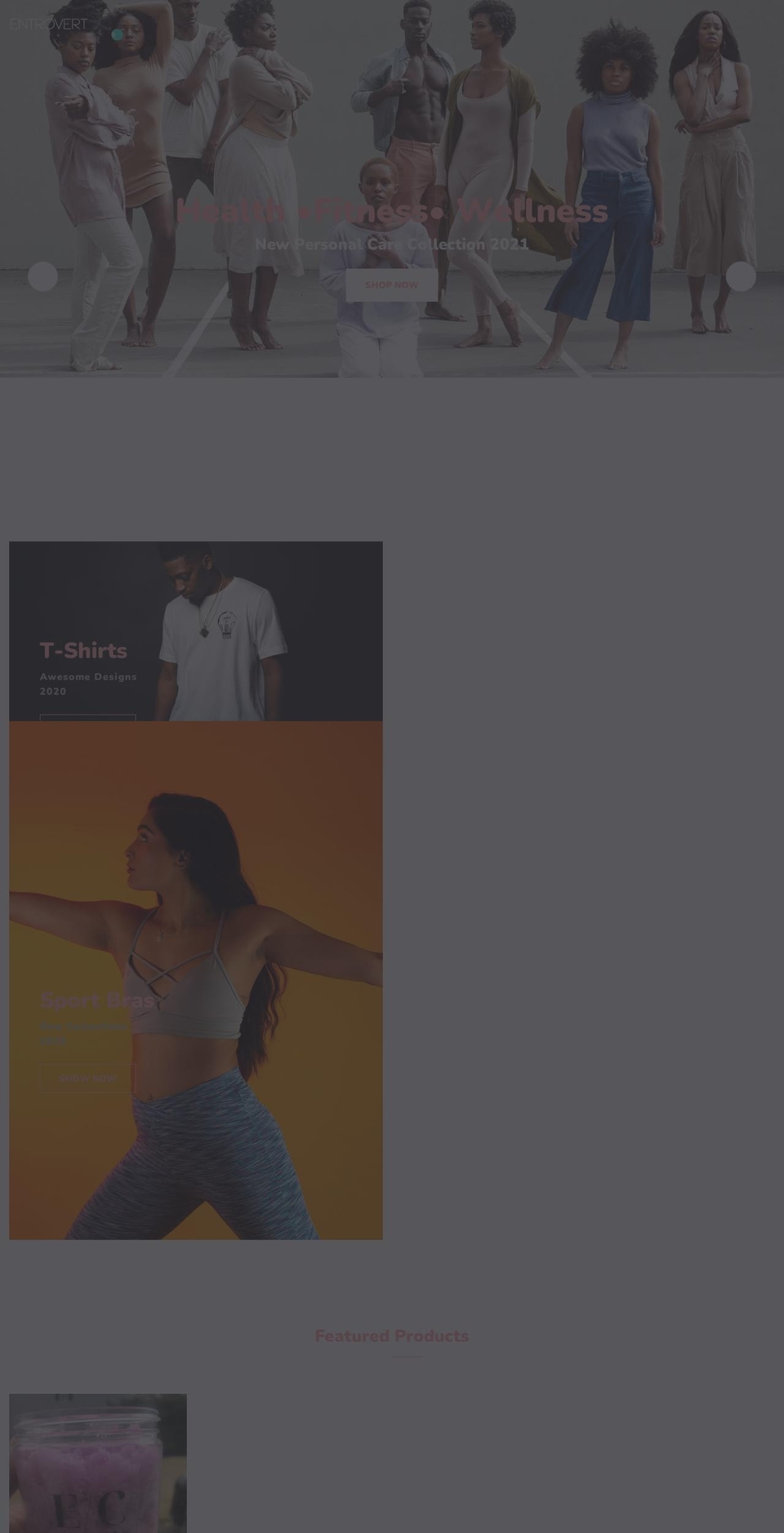 entrovertcompany.com shopify website screenshot