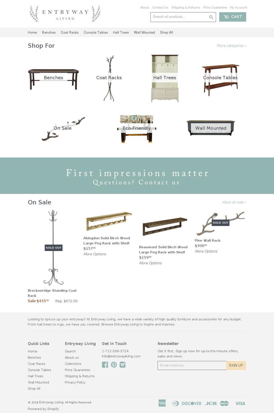 entrywayliving.com shopify website screenshot