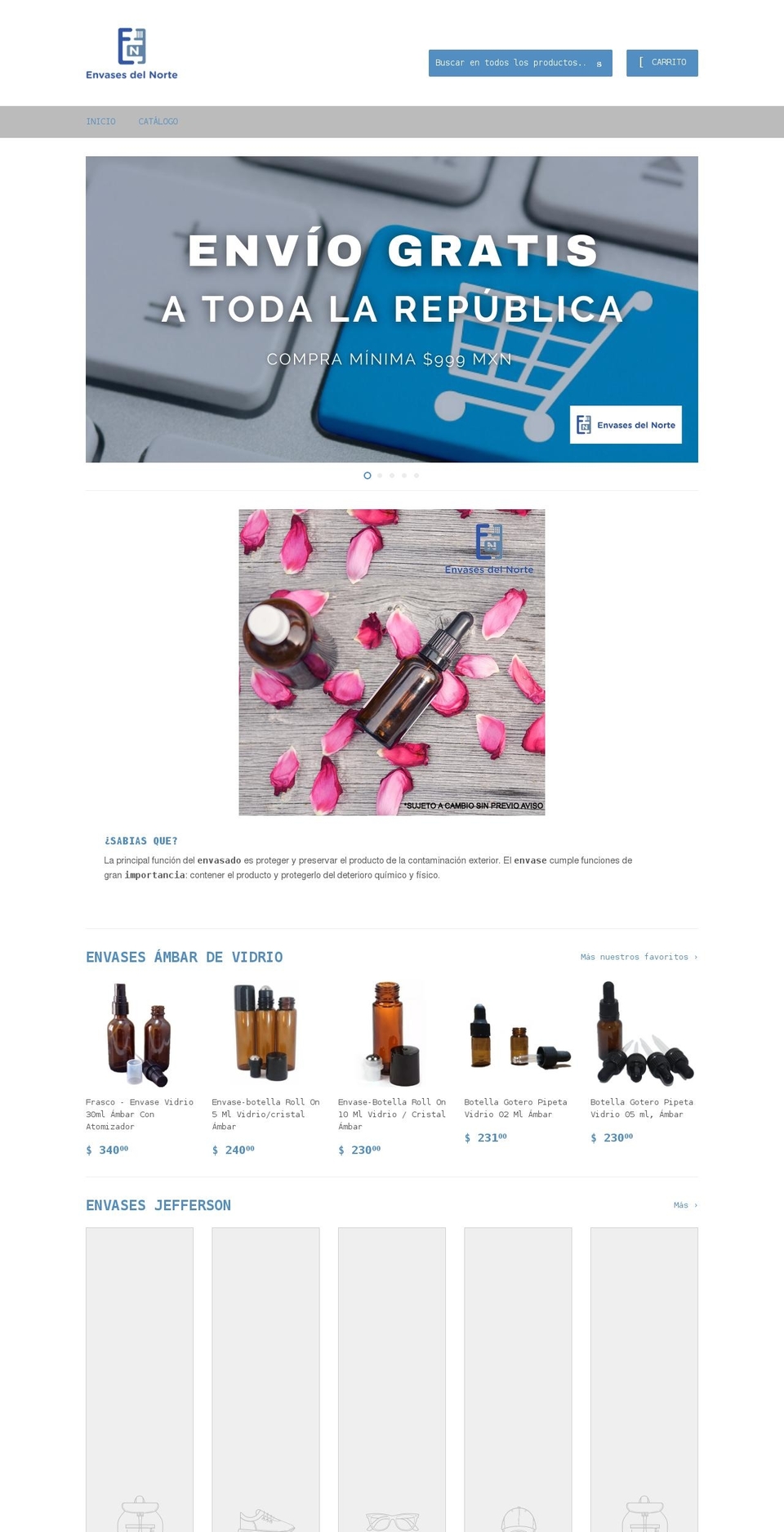 envasesdelnorte.com.mx shopify website screenshot