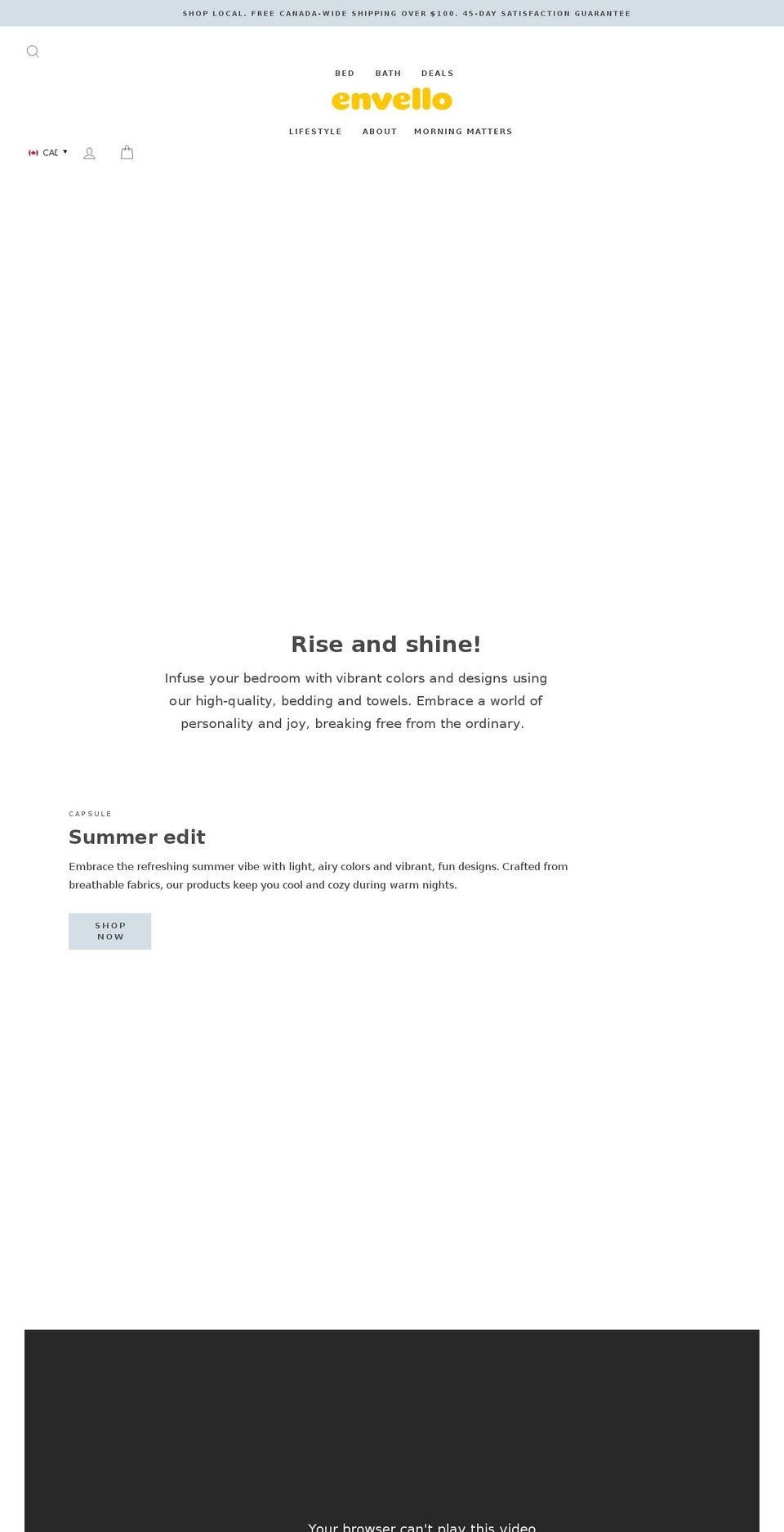 envello.com shopify website screenshot