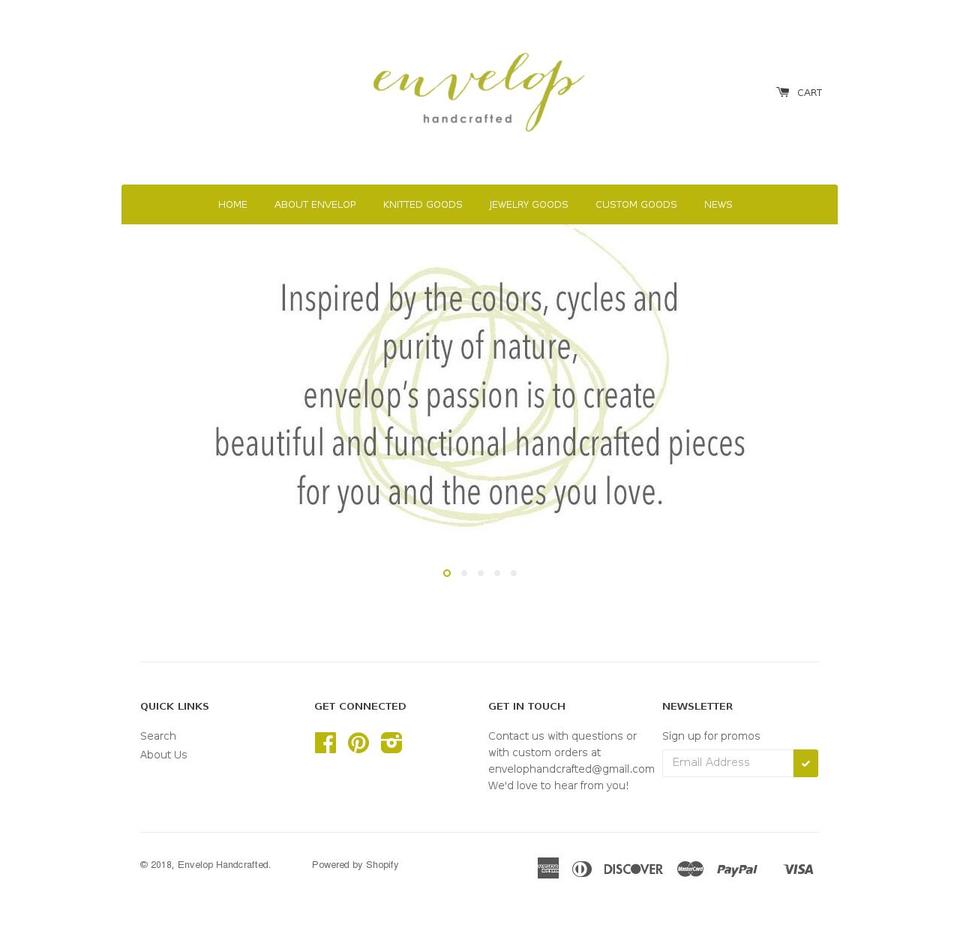 envelophandcrafted.com — Shopify storefront screenshot