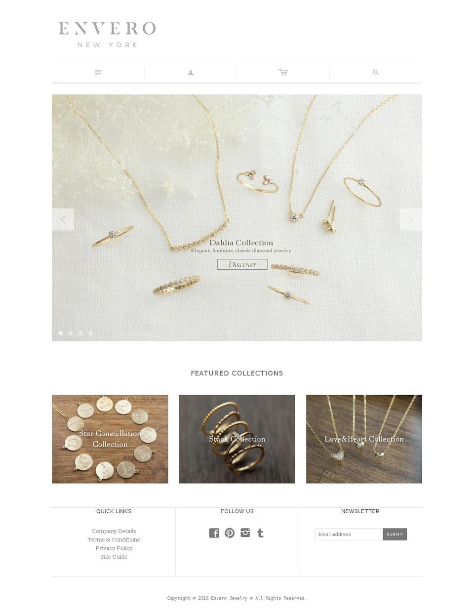 Expression Shopify theme site example enverojewelry.com