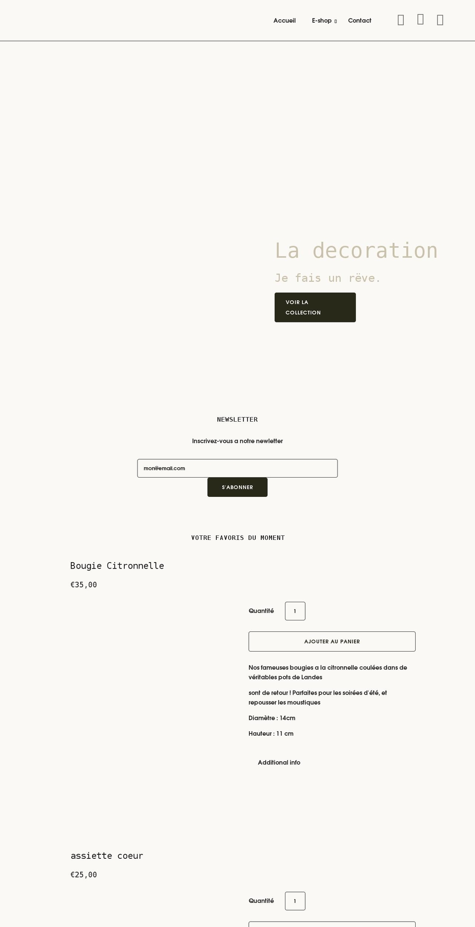 enversdudecor.fr shopify website screenshot