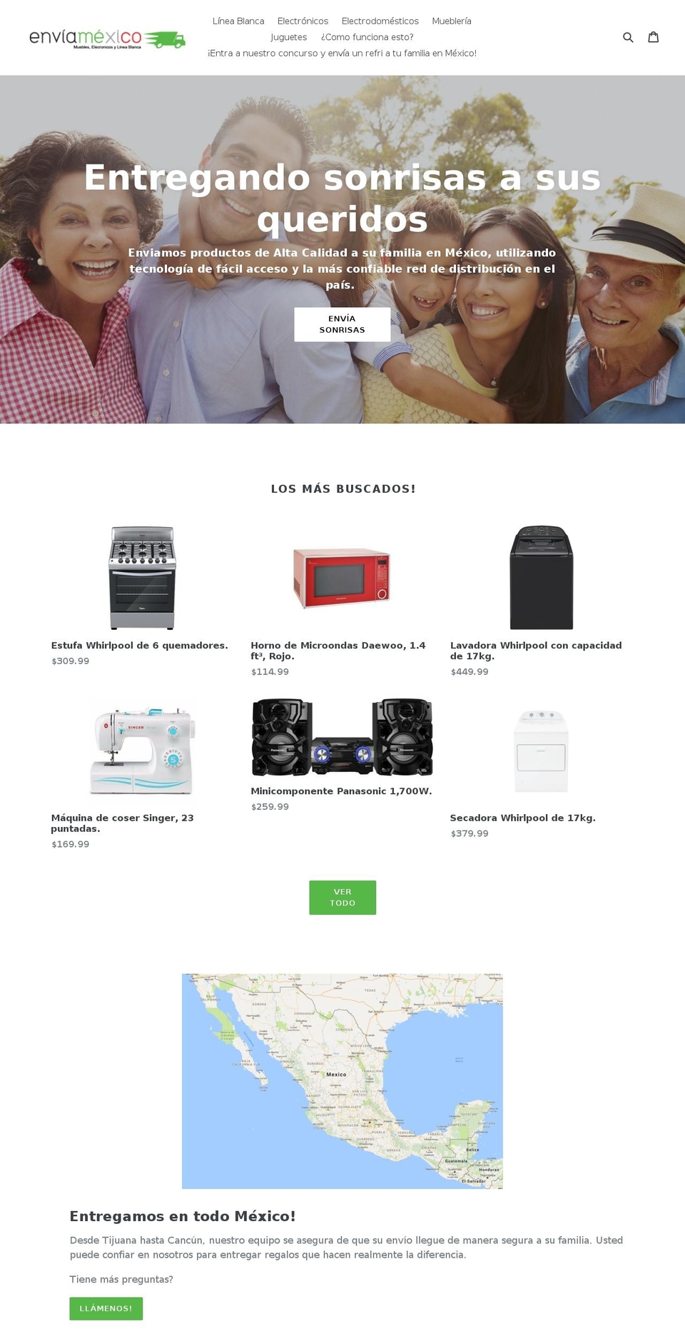 envia-mexico.com shopify website screenshot