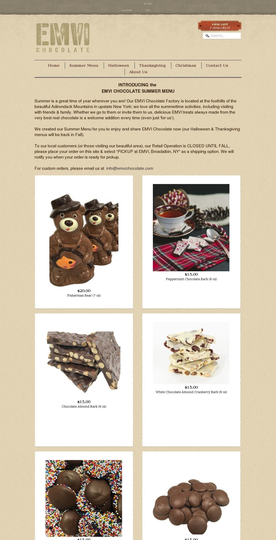 envichocolate.com — Shopify storefront screenshot