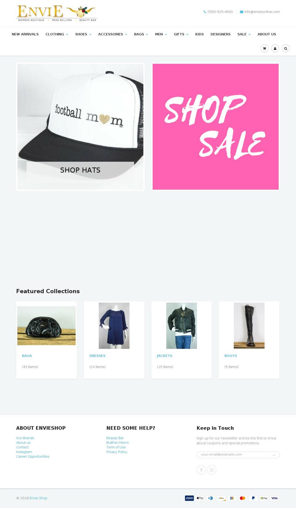 envieonline.com shopify website screenshot