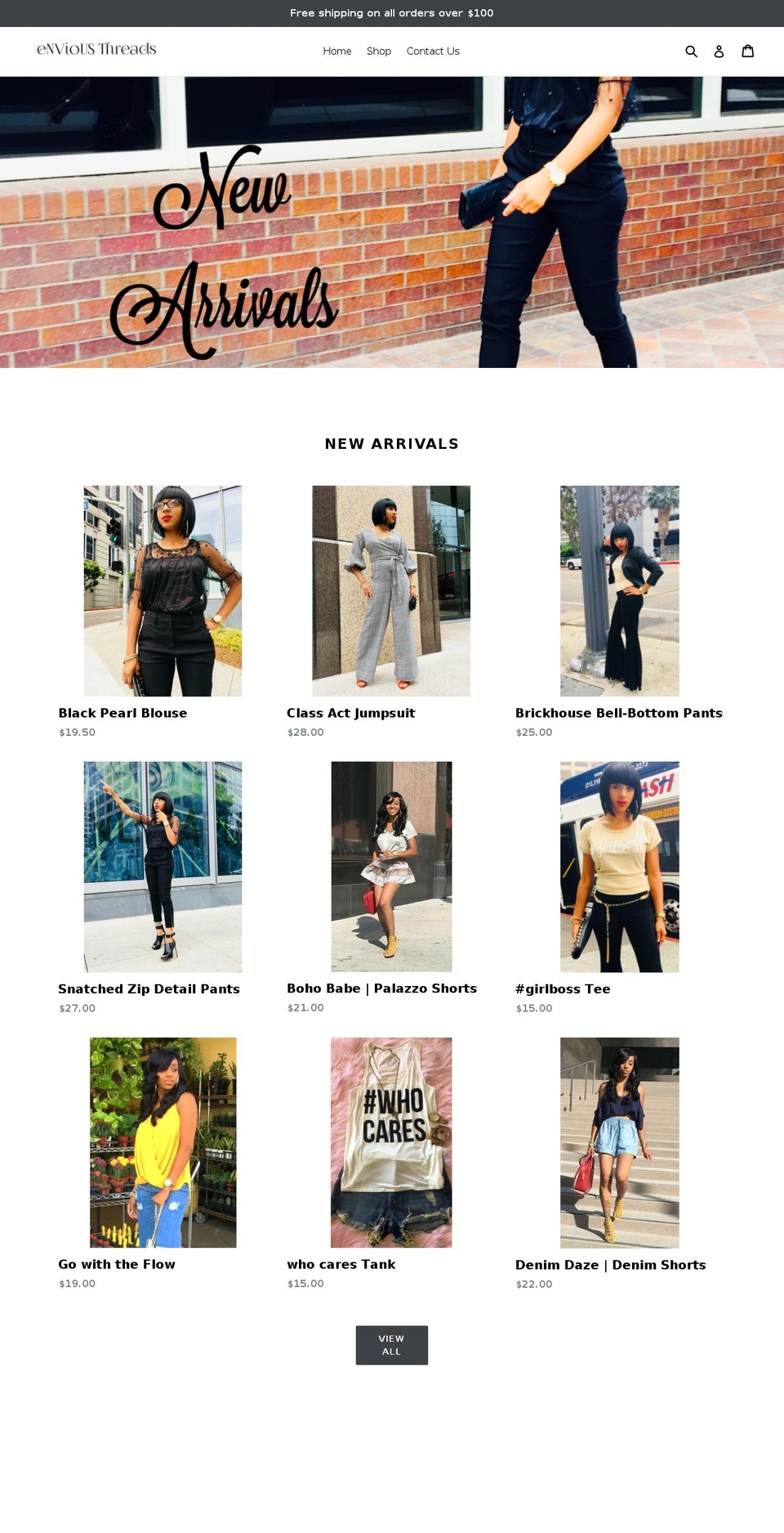 enviousthreads.com — Shopify storefront screenshot