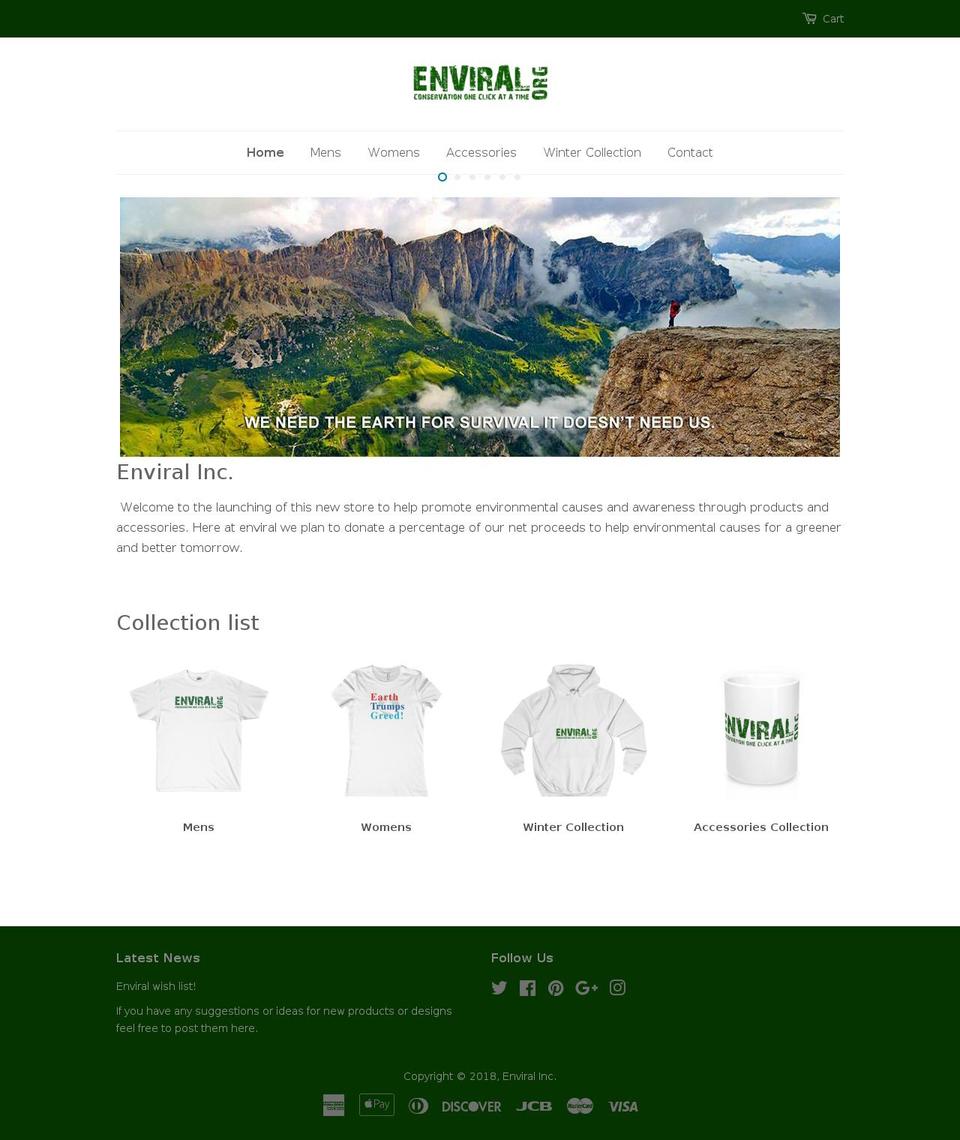 enviral.org shopify website screenshot