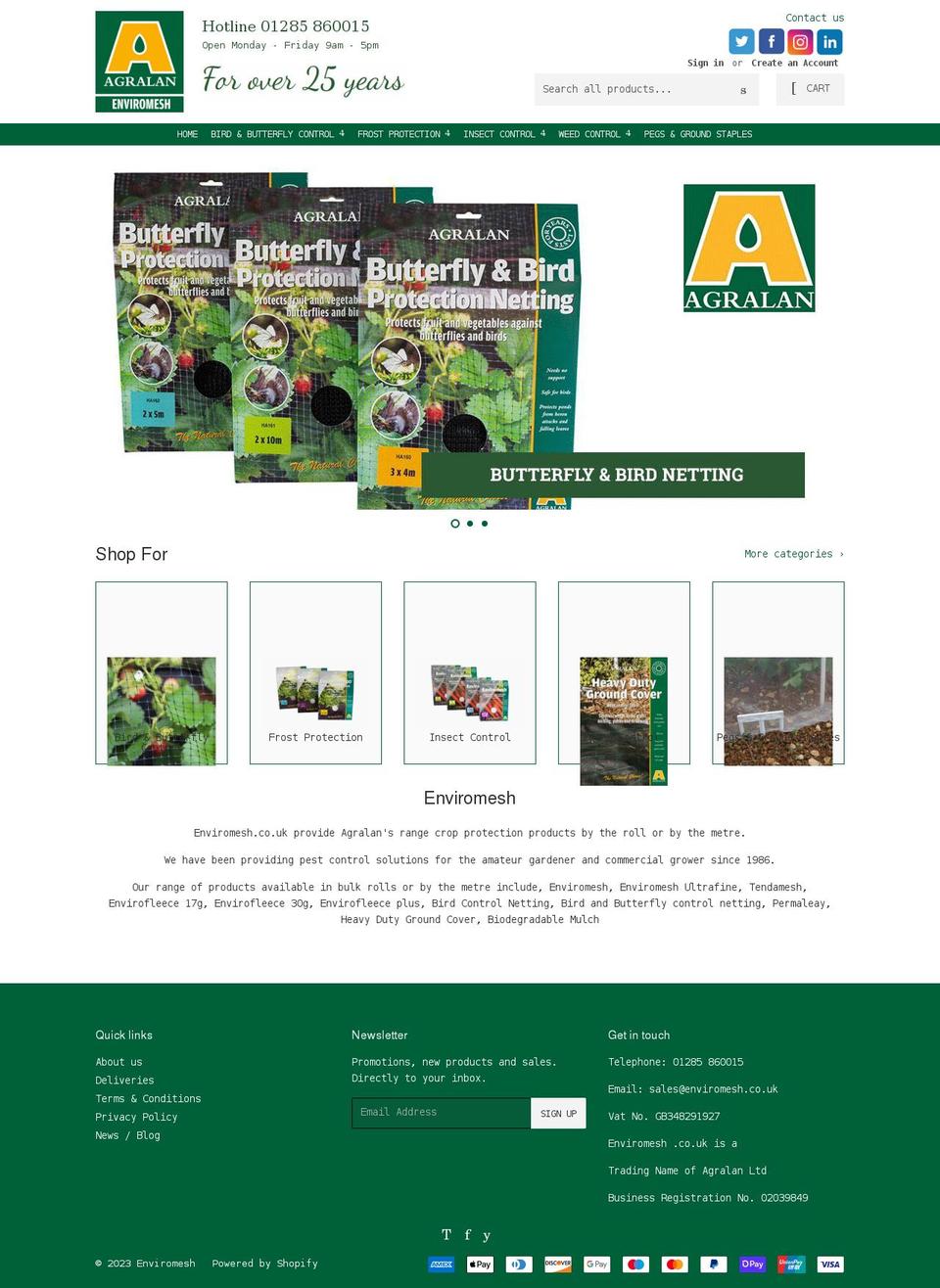 enviromesh.co.uk shopify website screenshot