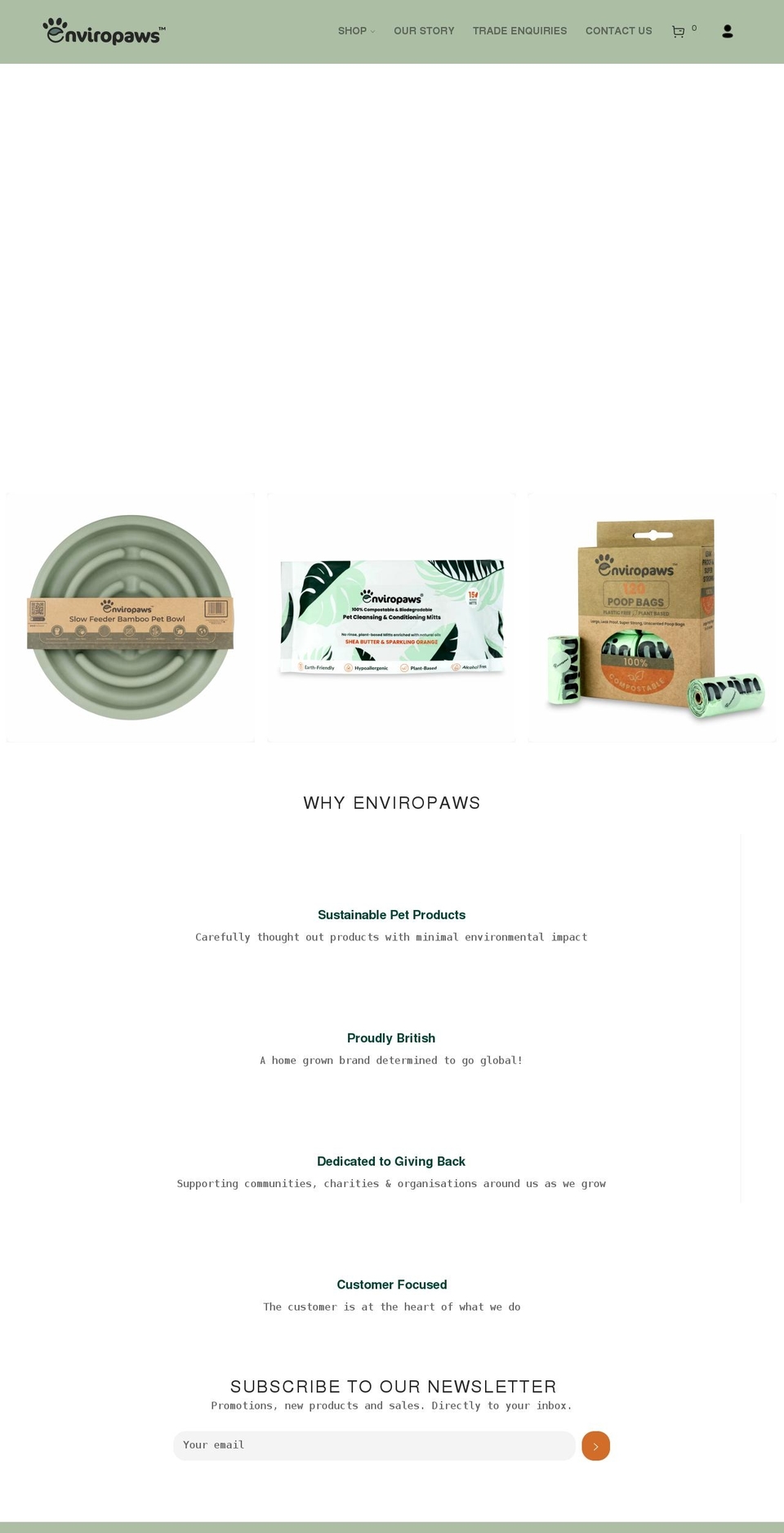 New Custom Theme Shopify theme site example enviropaws.com