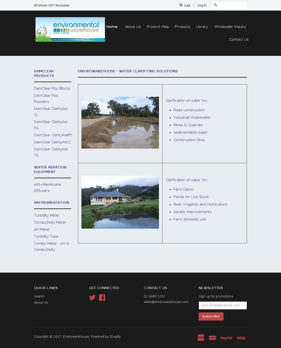 envirowarehouse.com shopify website screenshot