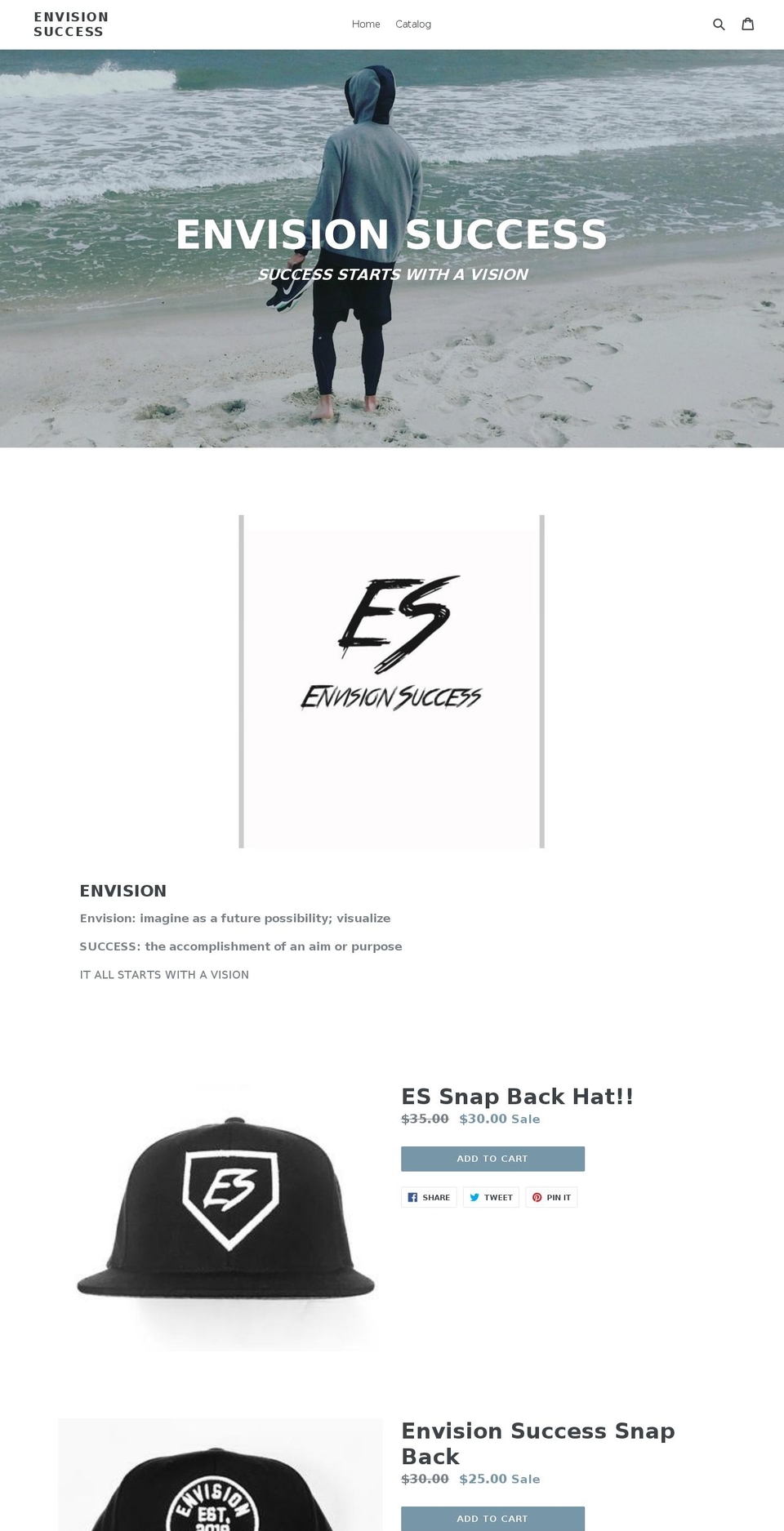 envision-success.com — Shopify storefront screenshot